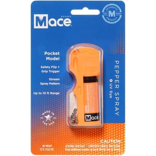 Mace Brand Pepper Spray Pocket Model Neaon Orange Front View Of Package
