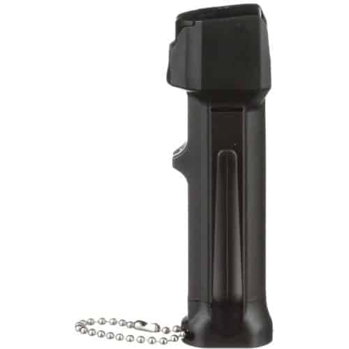 Mace Brand Tear Gas Enhanced Police Pepper Spray With Belt Clip Side View.
