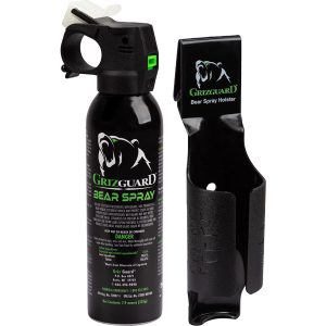 Bear Spray Product Front View With Holster Image.